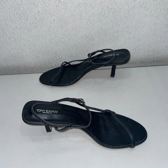 Tony Bianco Caprice Black Kid Sandal Heel Women's US 10 - Picture 2 of 7
